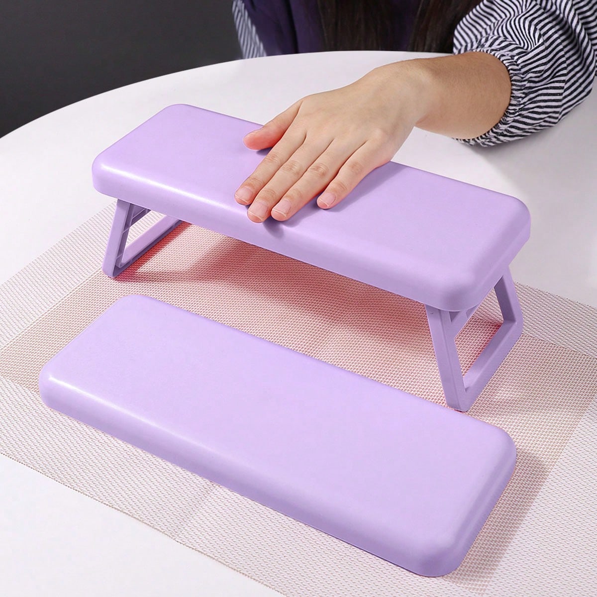 

Foldable Nail Arm Rest, Nail Hand Rest For Nails Tech, Macaron Hand Rest Stand For Acrylic Nail, Portable Acrylic Hand Holder, Nail Pillow Arm Rest фіолетовий