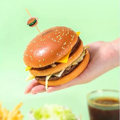 100Pcs-Hamburger Garnish Bamboo Sticks Disposable Fruit Stick Snack Skewers Party Buffet Bamboo Food Picks Bento Tools