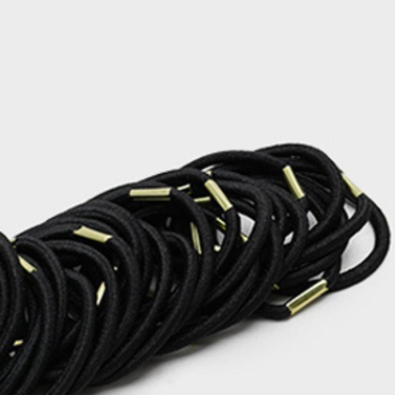 Daiso Black Hair Ties  Pack Of 40