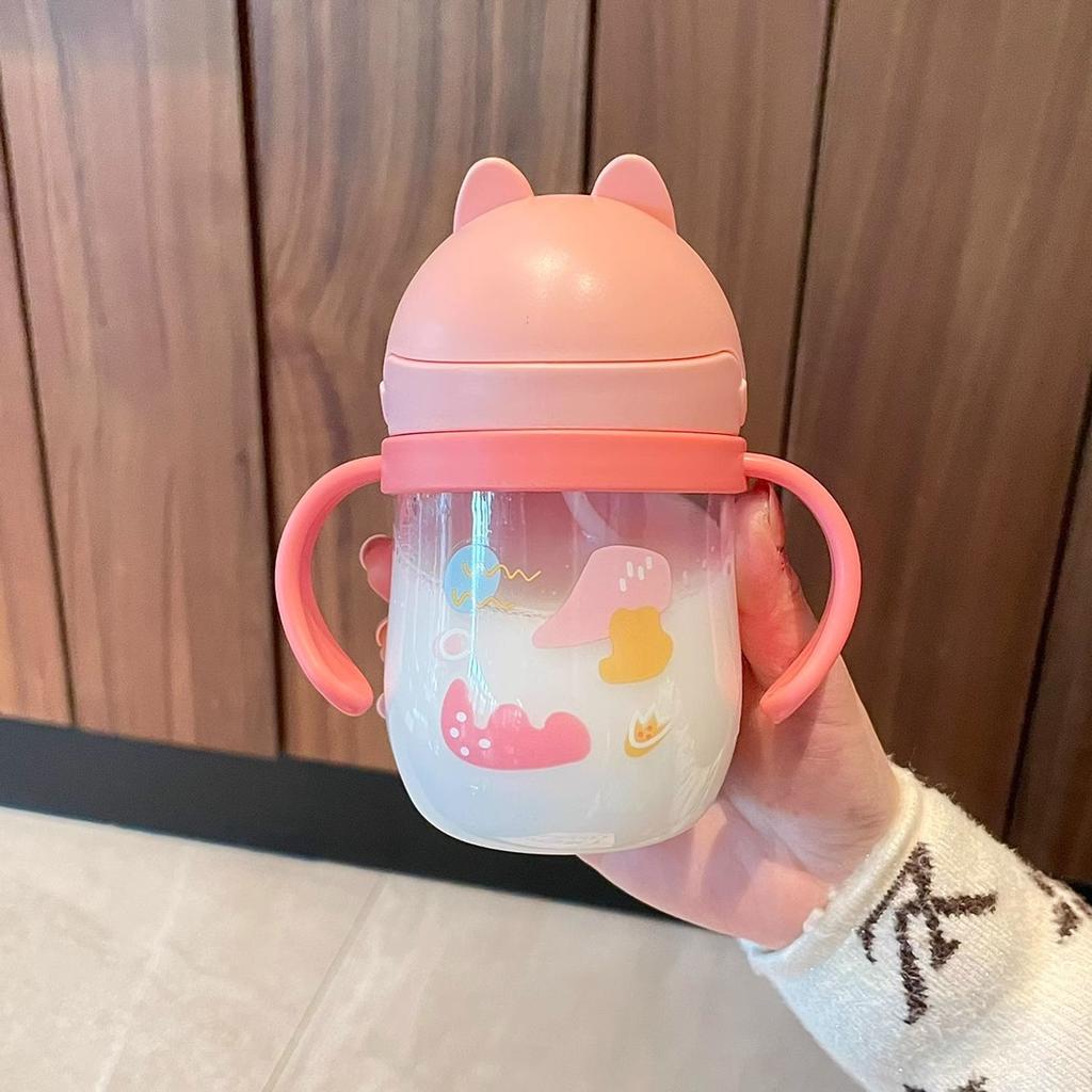Water Cup Children's Learning Drink Cup with Straw Scale Cup Portable Drinking Water Cute Gravity Ball Bottle Water Bottles
