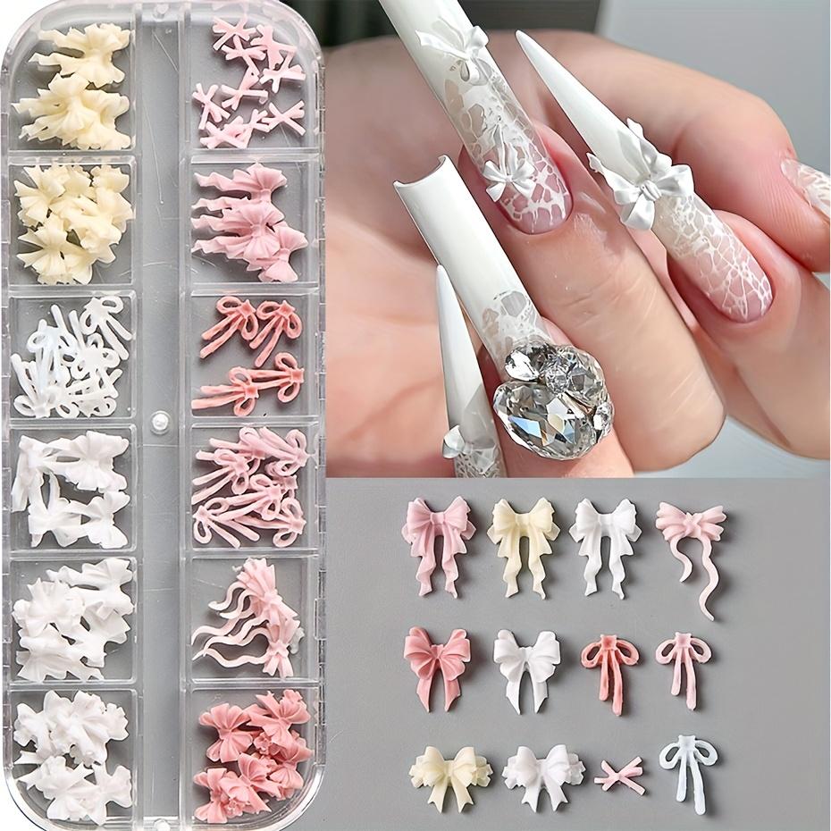 12 Grids Luxury Nail Charms Colorful Different Bow Design Jewelry Decoration Wedding Manicure Art Accessories Nail Supplies