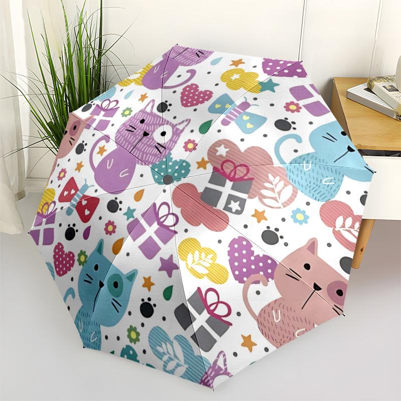 

1pc Cat, Gift Automatic Opening and Closing Folding Umbrella with 8 Iron Ribs - Portable, Foldable for Travel yy251124075