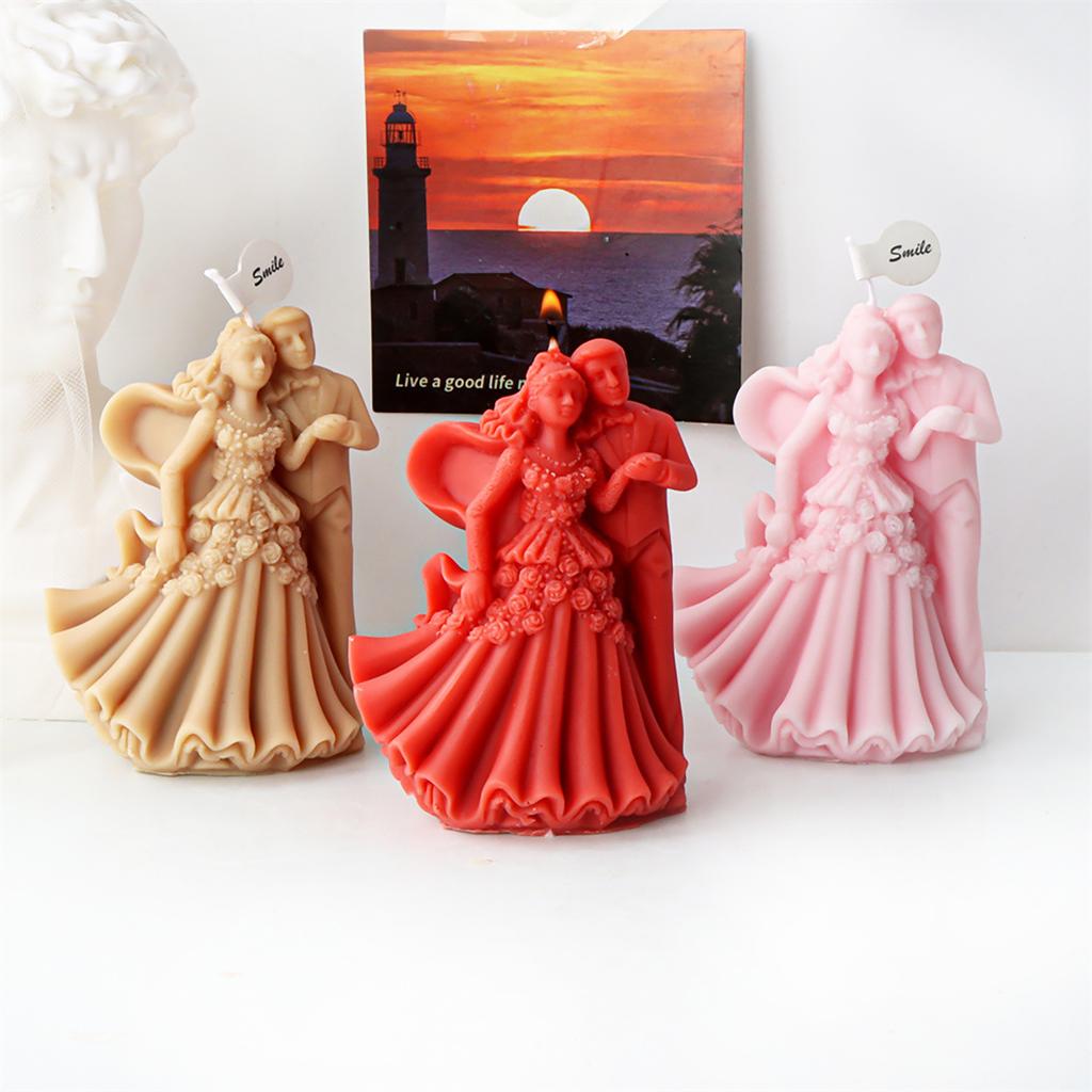Wedding Ceremony Silicone Candle Mould for Handmade Soap Gypsum Resin Aromatherapy Candle Mould Valentines Day Gift