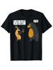 T Shirts for Men Playful Cartoon Bear And Deer Conversation On Black Shirt, Men T Shirts, Black Graphic T Shirt, Everyday Outfit, Leisure Clothing, Ca