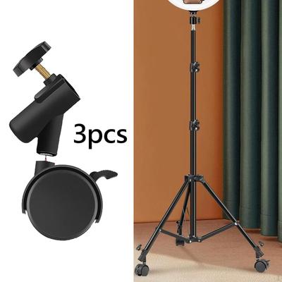 3 Pieces Light Stand Wheels Black Selfie Nylon Standing Broadcasts Live Streamings Studio