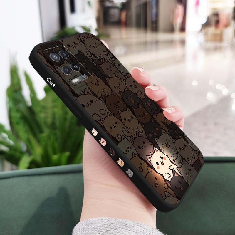 

Luminous White Cat Phone Case For OPPO A54 A74 A57 A77 A78 A96 A76 A95 A94 A83 A53 A72 A52 A9 A5 A12 A31 2020 S 4G 5G Cover A95 чорний