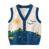 Gilet in Cotone per Bambini Gilet con Bottoni a Cartone Animato Monopetto Senza Maniche Cardigan Moda Autunnale per Bambini Piccoli e Bambini