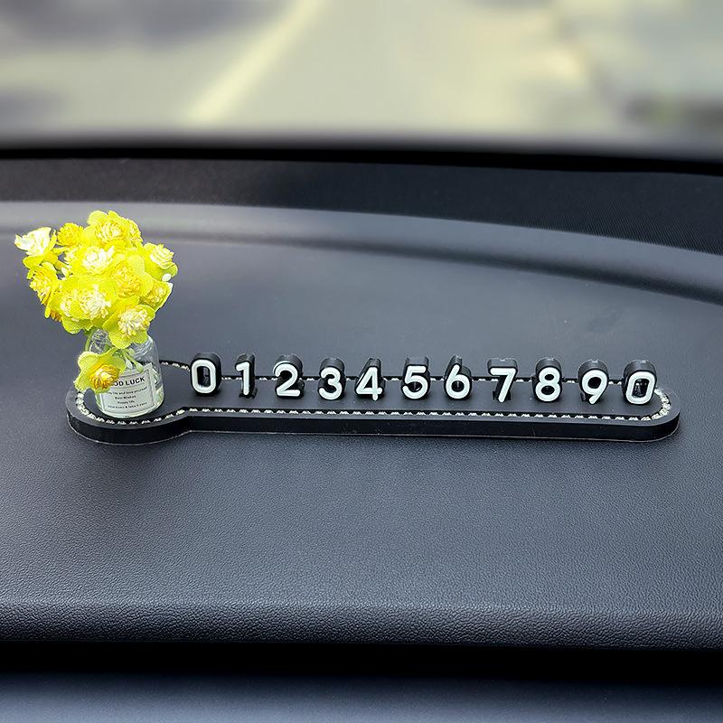 Car Temporary Parking Card Phone Number Card Plate Telephone Number Stop Luminous Parking Aid Garage Car Interior