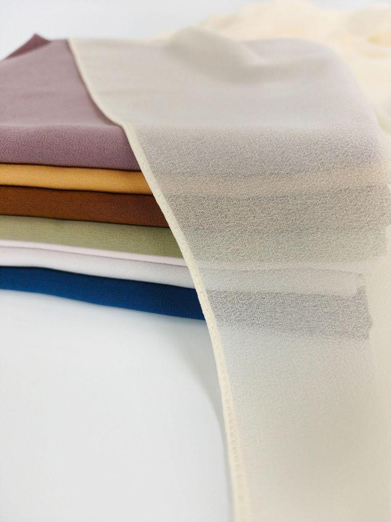 Damen einfarbiger Perlen-Chiffon-Bubbleschal, langer Seiden-Kopfschal, 70x180cm, nahöstlicher Stil