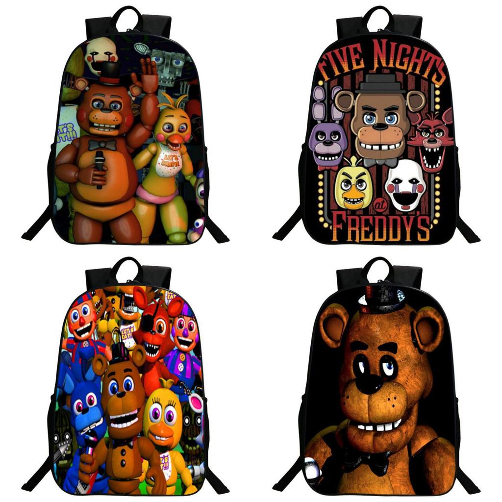 Durable Five Nights At Freddy's School Backpack Featuring Freddy Chica Foxy Bonnie