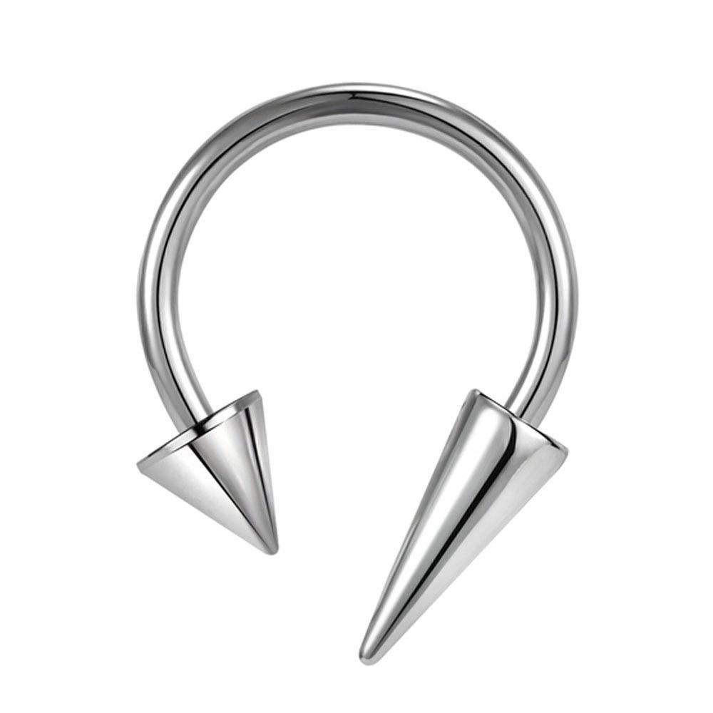 Edelstahl Dorn Septum Lippen & Nasenring Hufeisen Ohrknorpel Schmuck 1.2*12*5*5/10