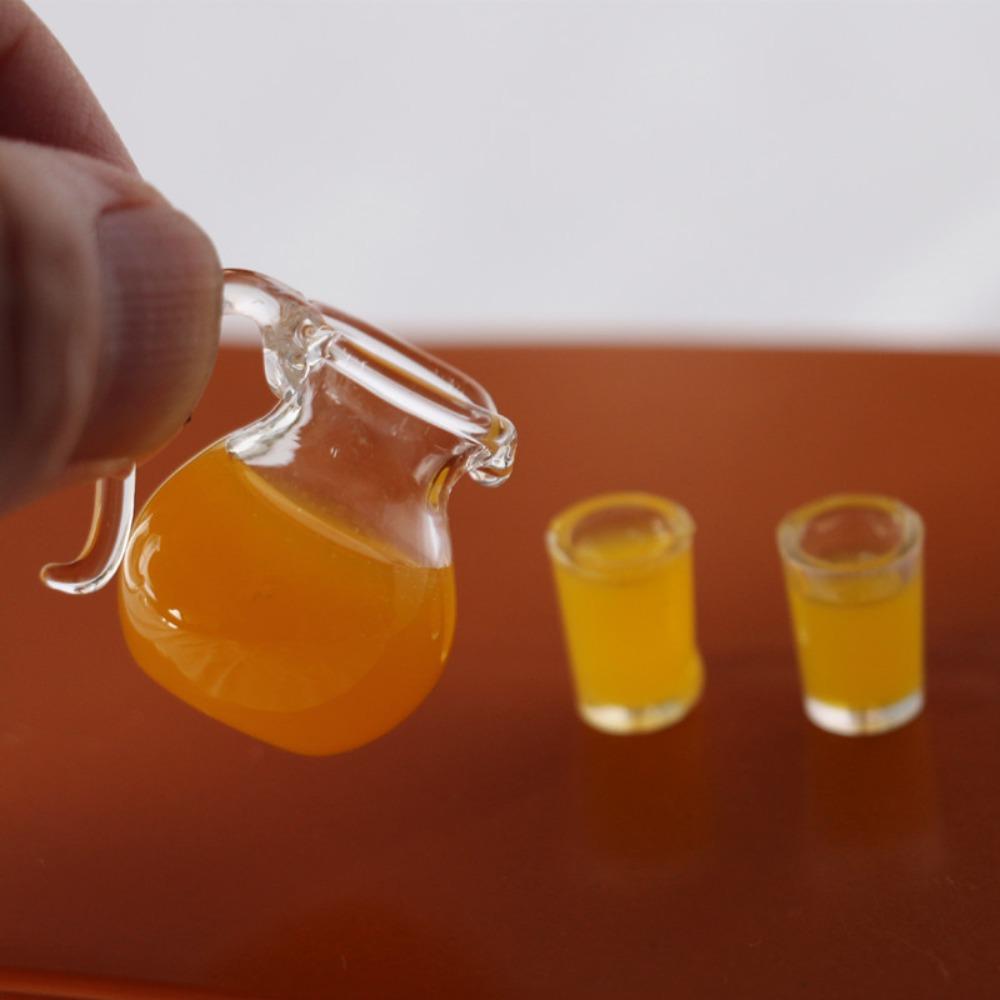 

Drinks Jug Cup Orange Juice Doll Accessories 1/12 Scale Creative Lemon Water a