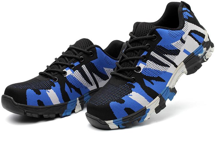 Herren Atmungsaktive Stahlkappen-Arbeitsschuhe - Leicht, Geruchsresistent, Durchtrittsicher, Durchstoßfest, Abriebfestes Fly-Knit-Design.