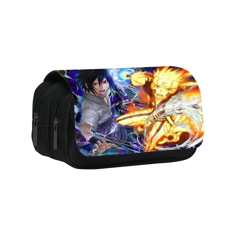 Wysokiej Jakości Etui na Ołówki z Figurką Anime Kreskówka Uzumaki Uchiha Itachi Pudełko na Artykuły Papiernicze o Dużej Pojemności Artykuły Szkolne Saszetka na Ołówki