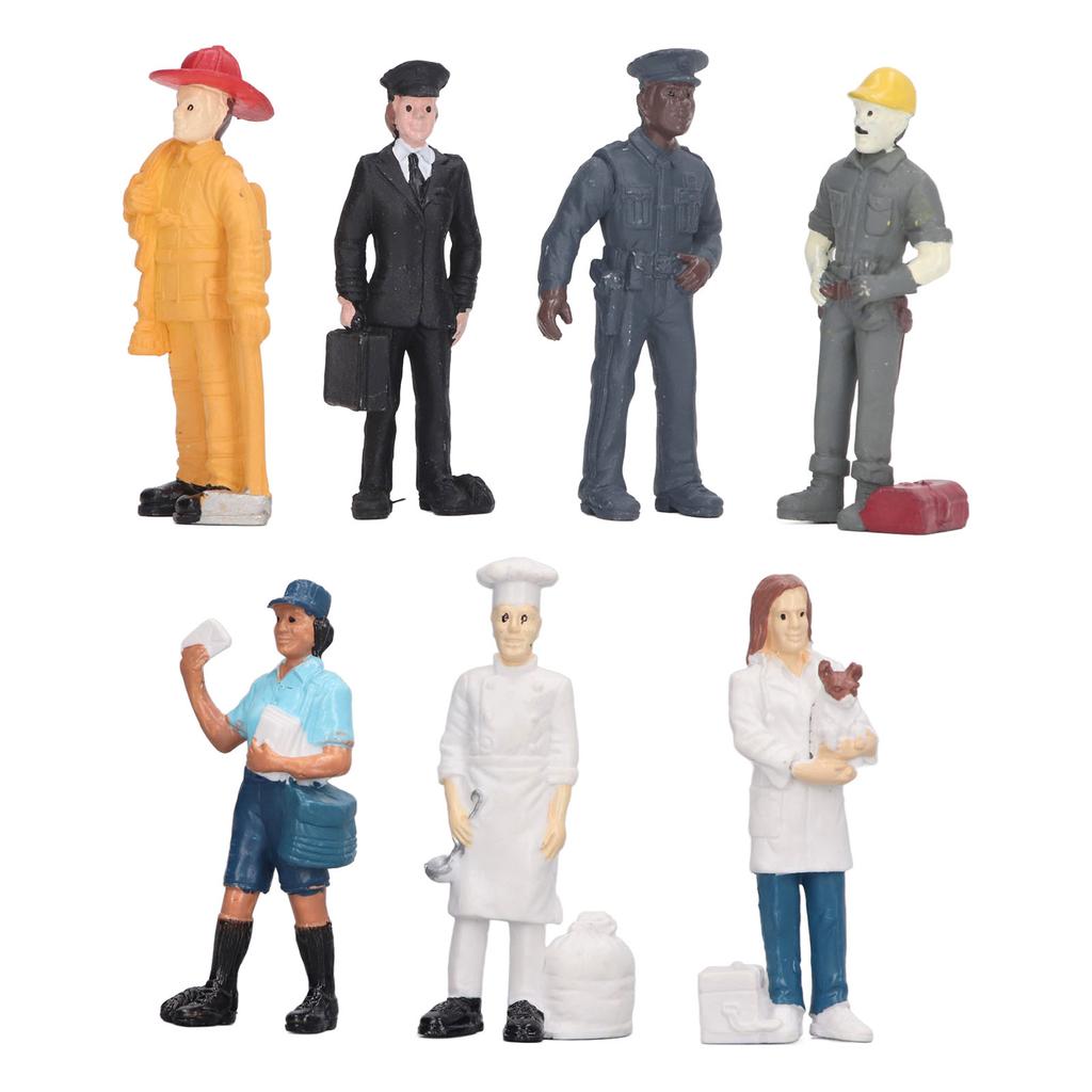 7 Pcs People Figures Solid Eco Friendly PVC Work People Model Bright Colors Character Model Toy
