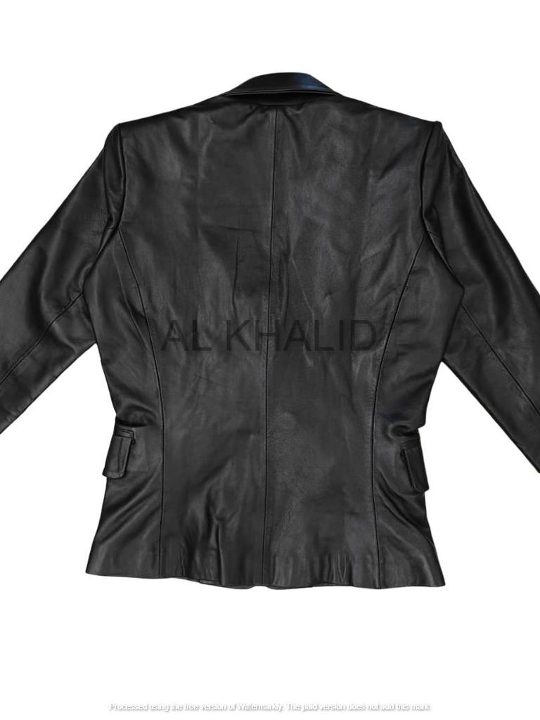 Black Women Genuine Lambskin Soft Leather Blazer Handmade Stylish Formal Design