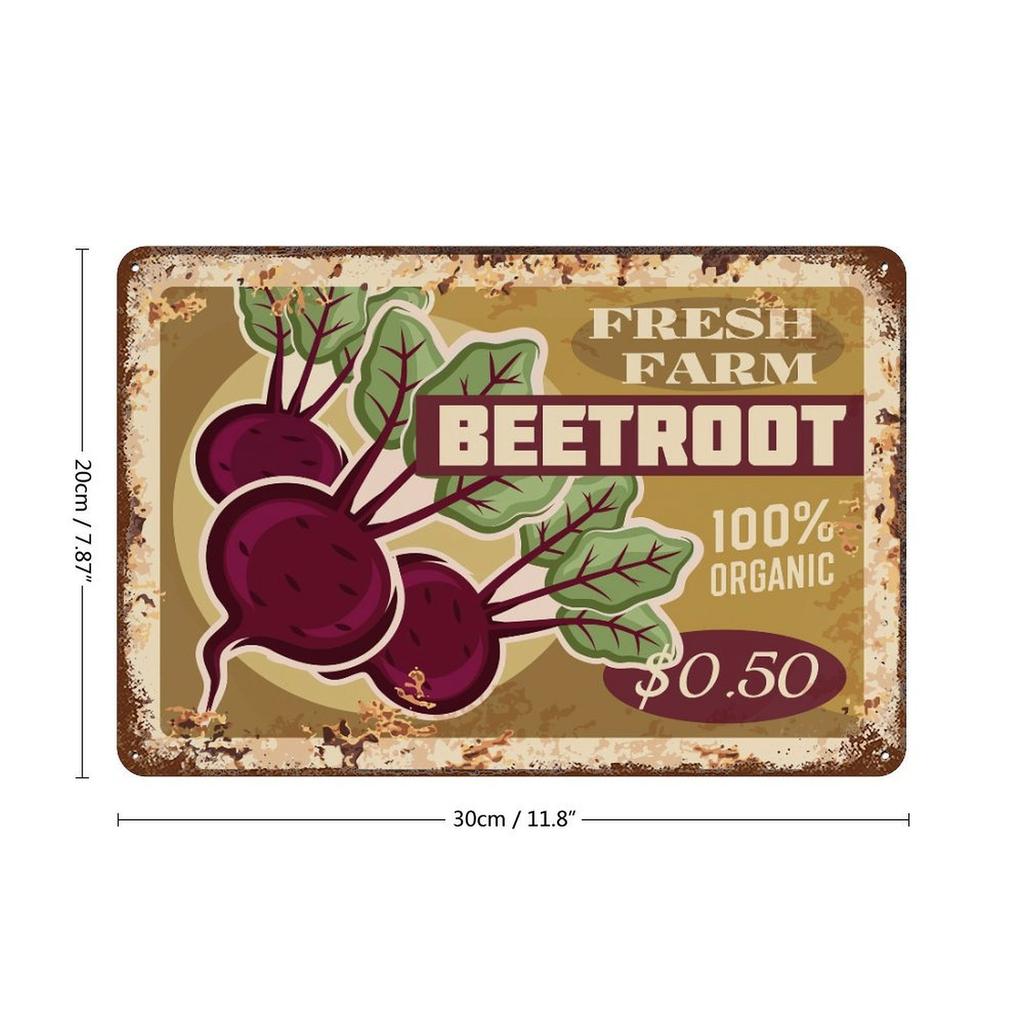 1er-Pack Shabby Rustic Dekor Metallschild, 20×30cm und 30×40cm, Used-Look Wandplakette für Café, Garage oder Lounge