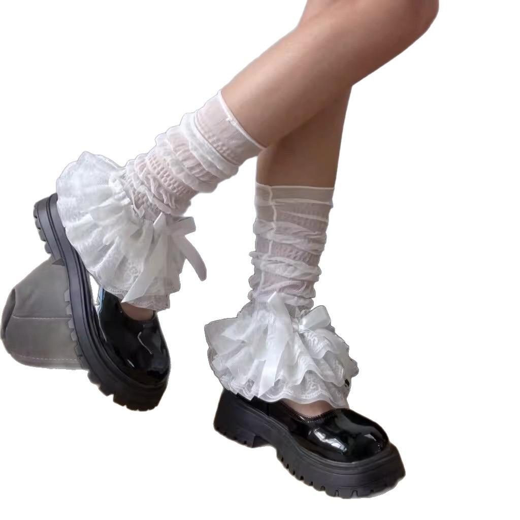 Thin Ice Silk Sun Protection Lace Stockings - Summer Lolita Ballet Leg Warmers