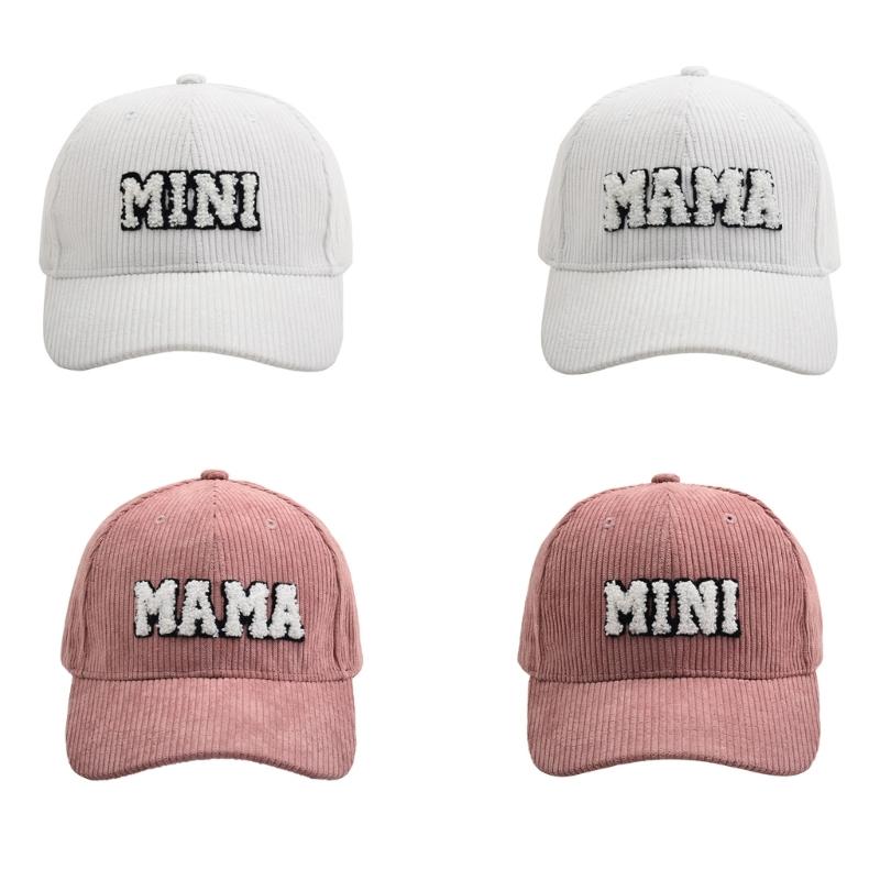 Baseball Hat MAMA Corduroy Baseball Hat Peaked Hat Baseball Sunhat HipHop Hat Parent-child Hat Curved Visor