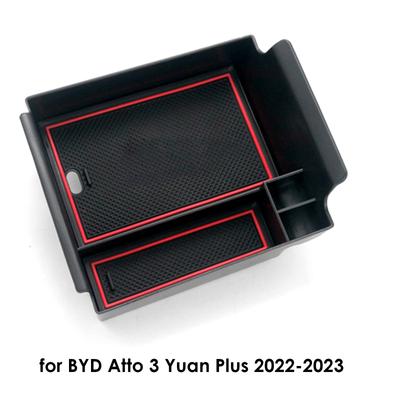 Caixa de armazenamento do console central do carro, capa de couro para apoio de braço para BYD Atto 3 Yuan Plus 2022, modificado automaticamente