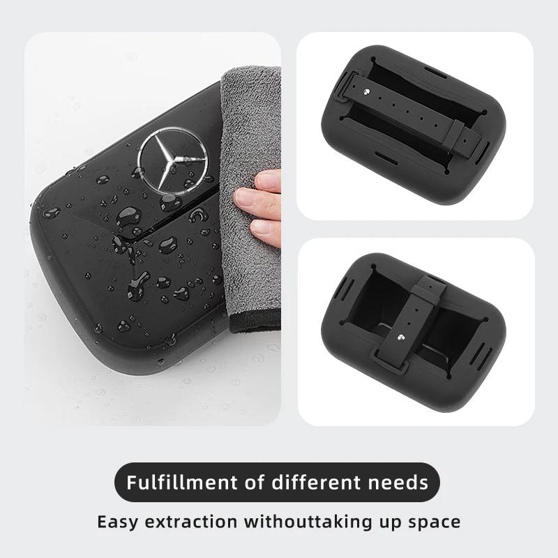 Liquid Silicone Material Tissue Bag Headrest Suspend Tissue Box For Mercedes Benz CLK GLC W212 C200 C300 W203 W204 W205 W169
