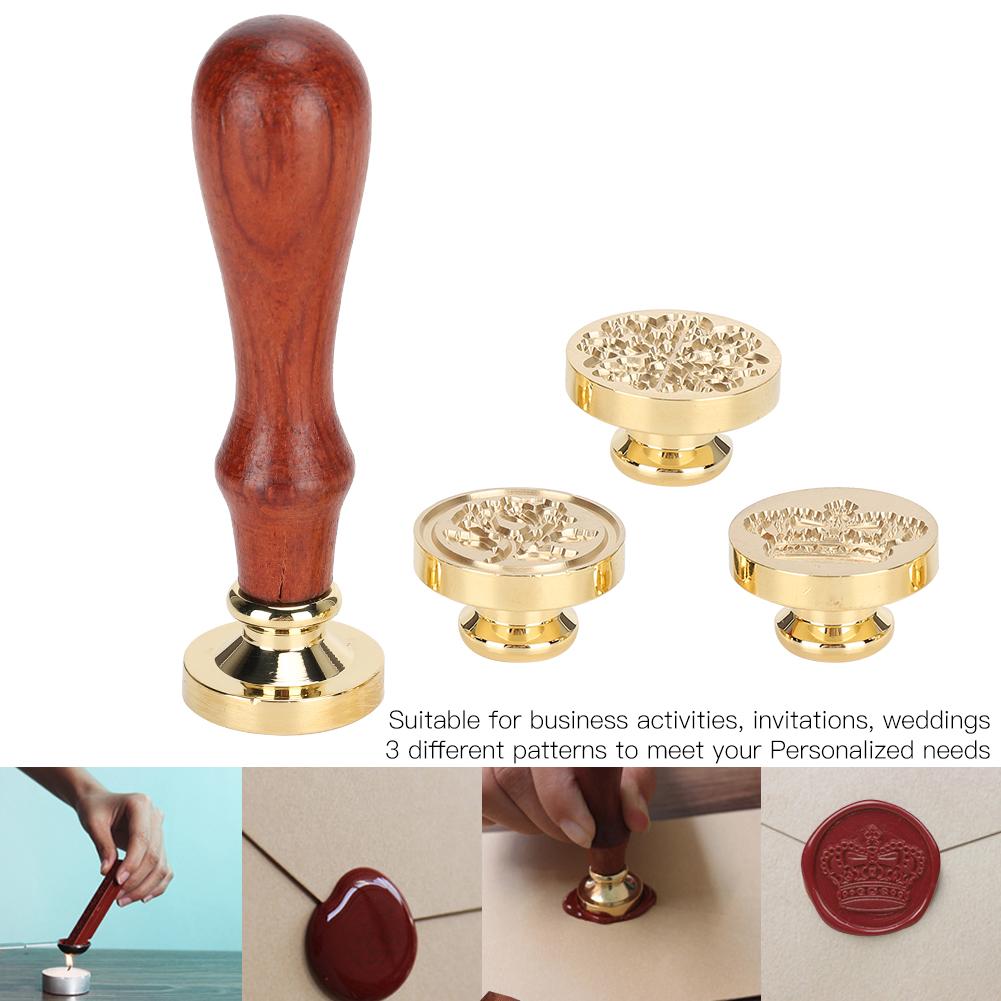 Wax Seal Stamp Set DIY Retro Decorate Snow Flower Crown Pattern Handicrafts Tools