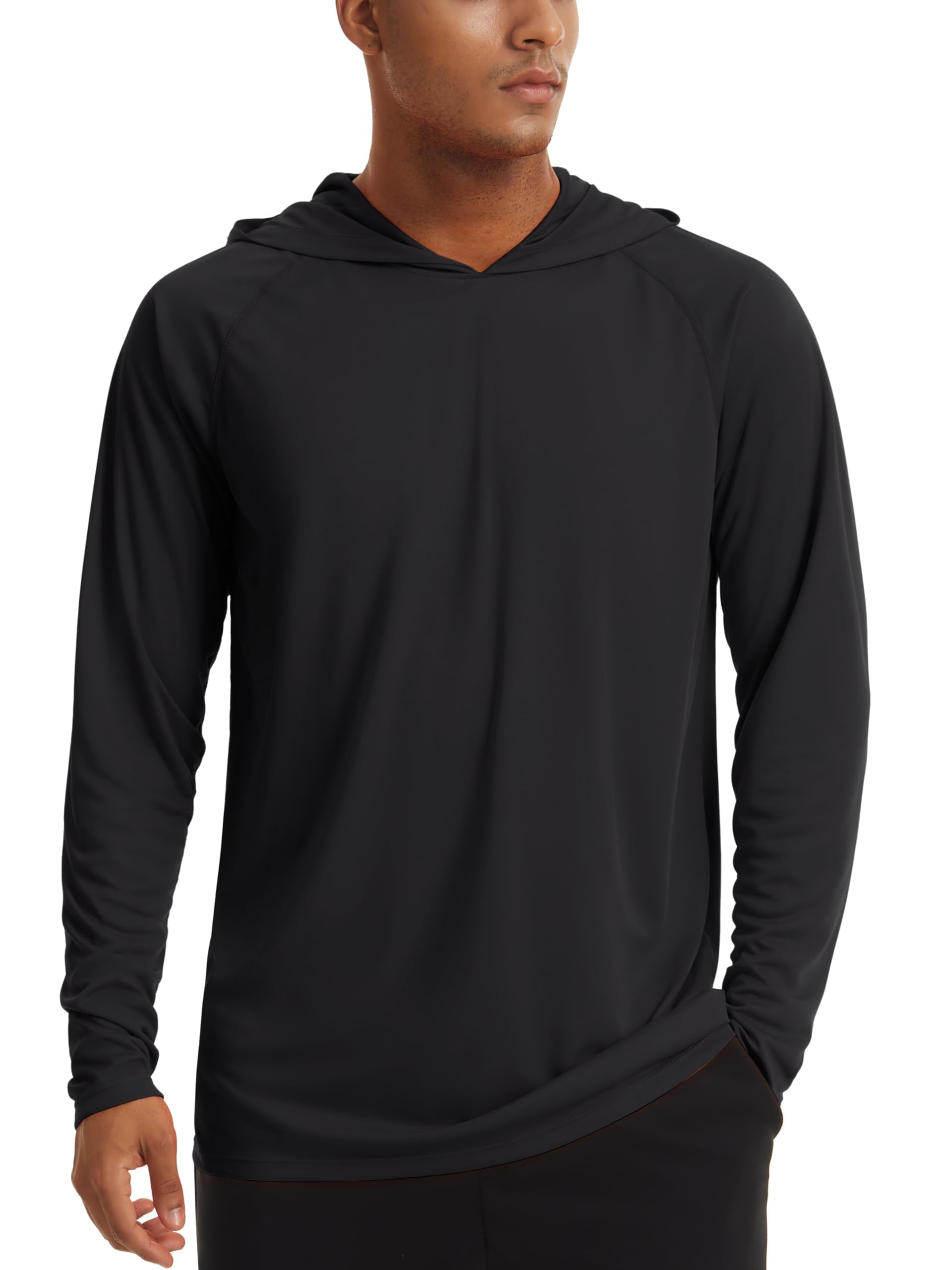 

Long UV Rash Long Sweat Quick Drying With Finger XL [TACVASEN] Men s Hoodie, Sleeve, Protection, Sportswear, Sunscreen, Guard, Stretch, T-shirt, чорний
