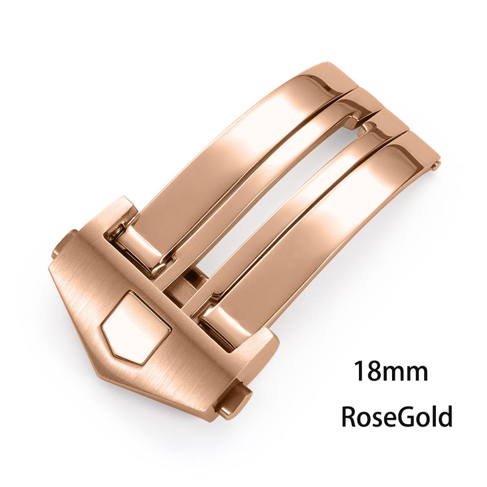 Pro hodinky TAG Heuer Spona na řemínek 18mm 20mm Nerezová ocel Dvojitá tlačítková spona pro kožený silikonový řemínek Skládací spona