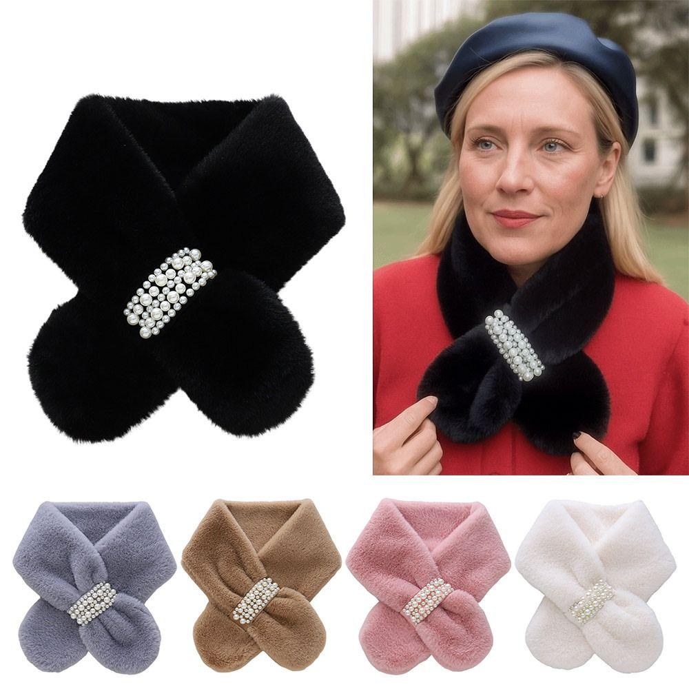 Faux Kaninchenfell Perle Plüsch Schal Verdickter Koreanischer Stil Schal Luxus Halswärmer Ring Outdoor