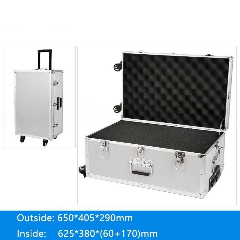 Aluminum Trolley Toolbox Shockproof Hardware Equipment Suitcase Instrument Protection Lockable Luggage Compartment