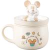 Sunart Disney Mickey Mouse Round Mug with 12 X 13 240 Latte Birthday Lid, Cm, mL, Art, Goods, Tableware, Gift, Beige, SAN5015-1