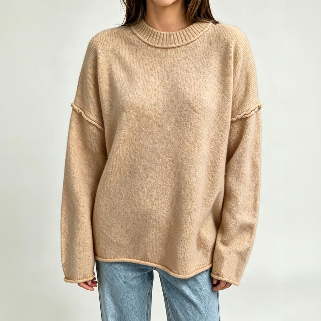 Women's Casual Oversized Pullover Sweater - Loose Fit Knit Top for Everyday Wear