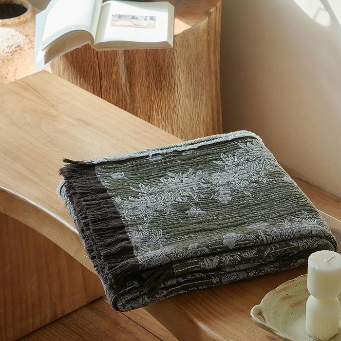 Cotton Blanket Yarn-Dyed Jacquard Tassel Throw Blanket Decoration Sofa Bedend T Air Office Nap Cover Blanket 140*190Cm