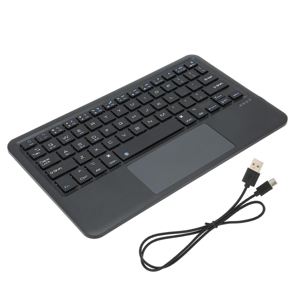 Wireless Keyboard Multi Touch Sensitive Operation Small Portable Rechargeable Keyboard for IOS TabletBlack