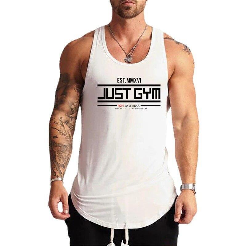 

Чоловіча толстовка без рукавів Muscleguys Summer Running Cool and Breathable Sports Tank Top XXL білий