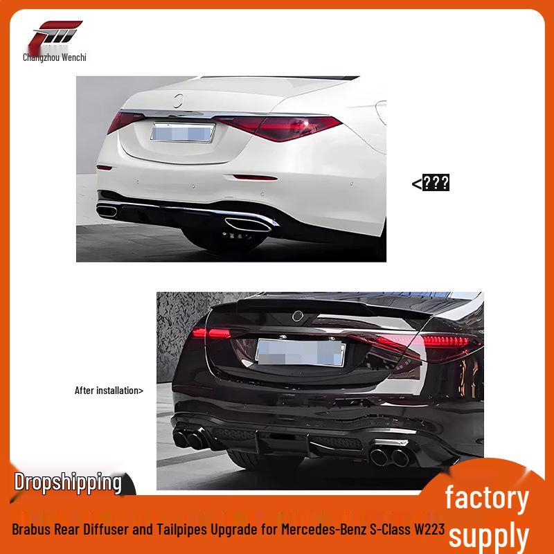 Brabus Rear Diffuser Kit with Tailpipe for 2021+ Mercedes S-Class W223