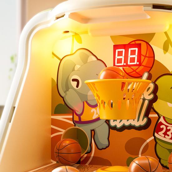 Animal Tabletop Basketball Shoot Game Mini Basketball Shoot Arcade Machine with Score Display Rabbit
