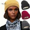 Comfortable Hiking Head Gear Satin Lined Knit Hat for Women, Winter Warm Soft Beanies, Fashion Stretchy Breathable Headwear Frizz-free Hair