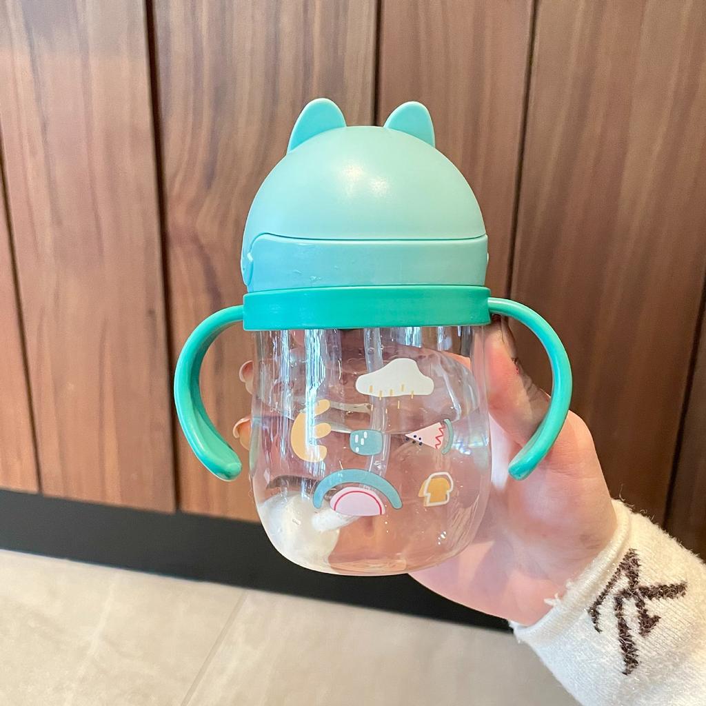 Water Cup Children's Learning Drink Cup with Straw Scale Cup Portable Drinking Water Cute Gravity Ball Bottle Water Bottles