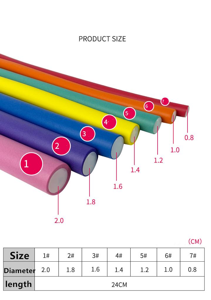 10pcs Flexible Curling Rods Hair Twist Flexible Rods Hair Curlers Set No Heat Hair Rollers Soft Foam for Short,Medium,Long hair