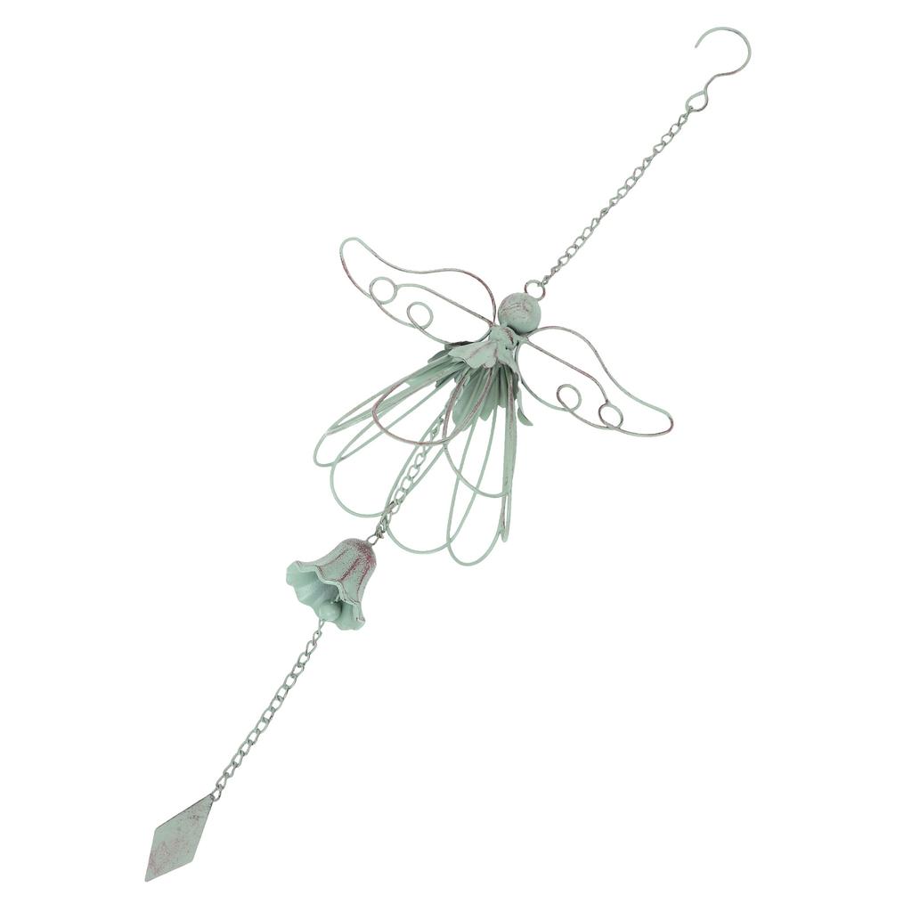 Rustic Cast Iron Wind Chime Vintage Bell for Garden Patio Decor Soothing Sound Hanging Outdoor Ornament Retro Angel Chimes