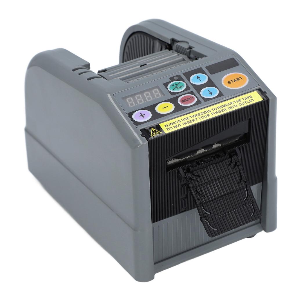 Distribuitor Automat de Bandă Tăietor Mașină Electrică de Tăiat Panglică Lățime 6‑60mm Lungime 999mm pentru Expediere Ambalare Cadouri Gri