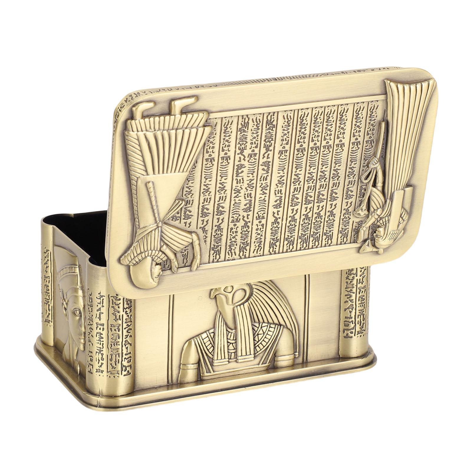 

Шкатулка для украшений в египетском стиле, металл, бархатная подкладка, элегантный прямоугольный органайзер для мелочей