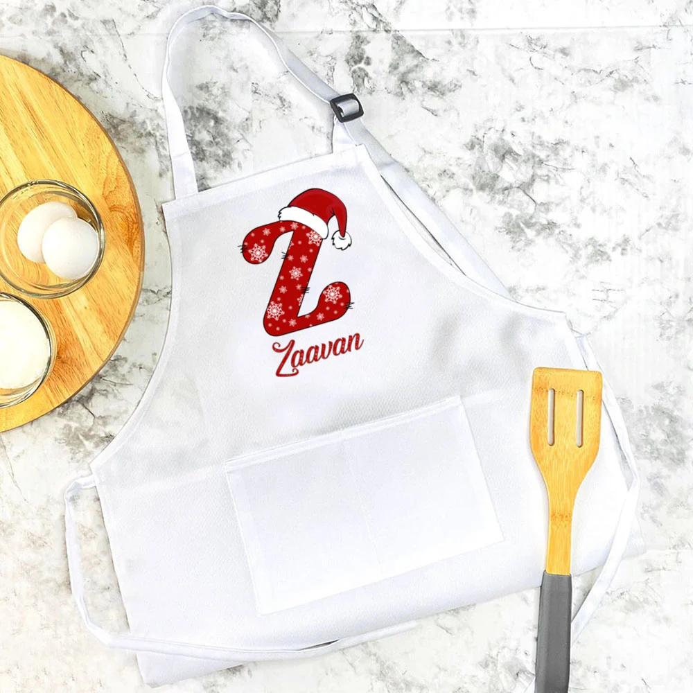 Personalized Apron for Kids Initial and Name Custom Toddler Apron for Girls and Boy Cooking Baking Kitchen Apron