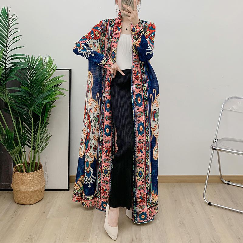 Autumn Women's Casual Long Sleeve Print Dress with Elastic Waist and Large Swing Skirt