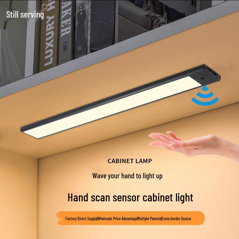Ultra-Thin Rechargeable LED Sensor Light: Wireless, Self-Adhesive for Cabinets, Kitchens, Entrances, and Bedsides