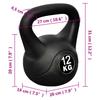 VidaXL Kettlebell, Entraînement de Fitness, Convertisseur de Plaque de Poids, Poignée de Kettlebell pour Musculation Salle 90392