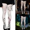 Whimsy Cute Printed Opaque Tights Stockings for Women Japanese Elegant Gothic Grunge Patterned White Pantyhose Leggings