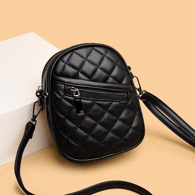 Luxury Designer Female PU Leather Zipper Mini Handbag and Purse Leisure Crossbody Bag for Women Fashion Brand Small Shoulder Bag