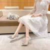 French Crystal Diamond Wedding Shoes Female Lead Wedding Dress Show Two Wear Bridal Shoes Girl Princess Banquet Versatile Stilettos